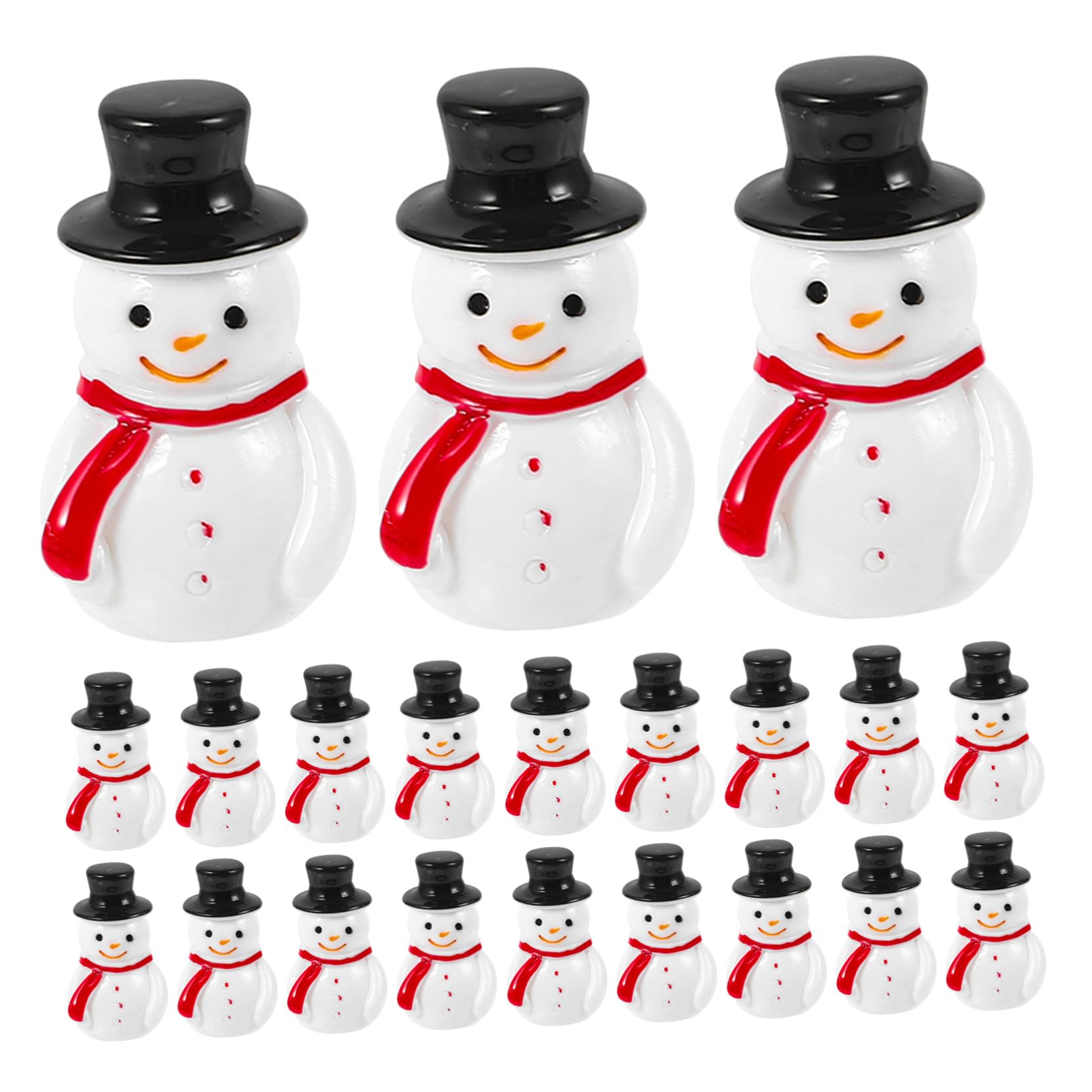 POPETPOP 100piezas Decoración de Mini Muñeco de Nieve de Resina Mini Adornos Navideños para Manualidades Casa de Muñecas Jardín de Hadas Fiesta de Invierno