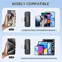 Vista 6 de BOYA Micrófono Lavalier Inalámbrico para Android USB C Smartphone Tablet Micrófono de Ruido Cancelador Mini de Solapa Tipo C para iPhone 15