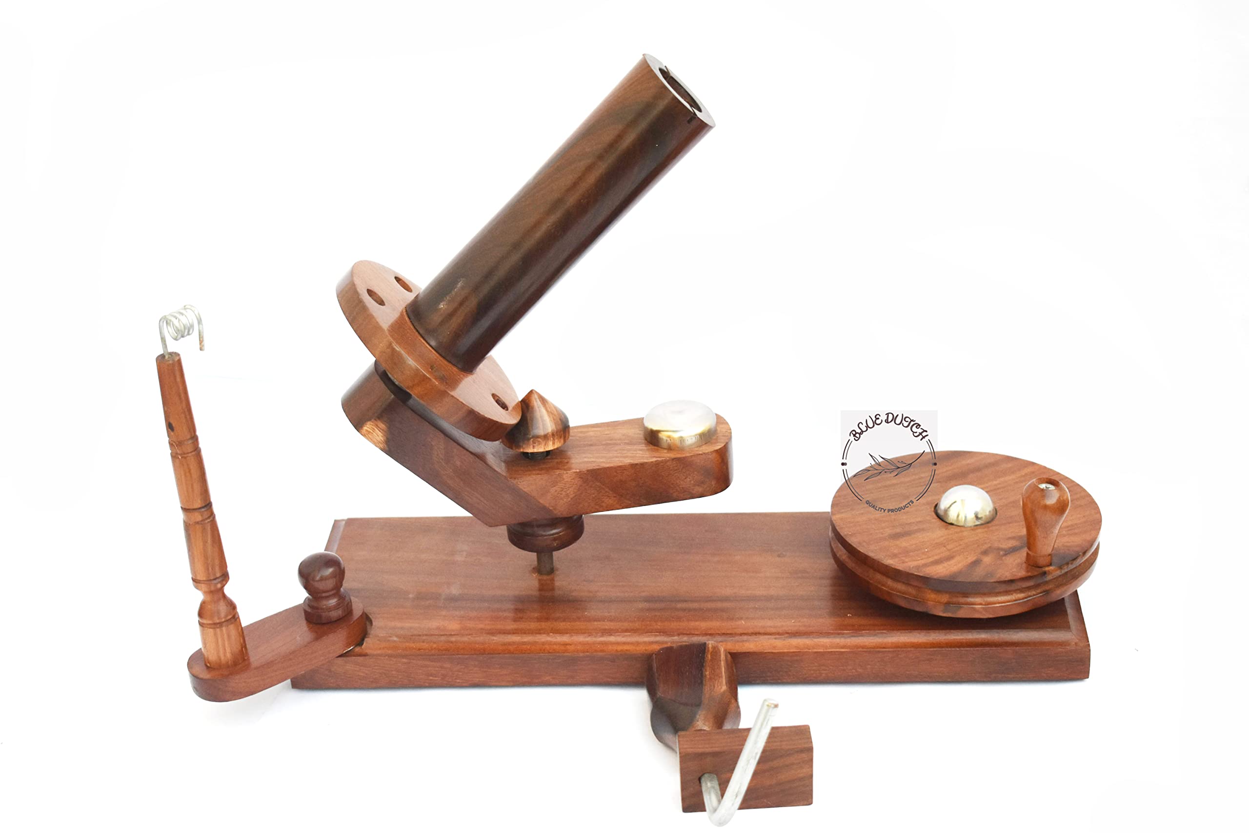 Blue DUCTH Handmade Premium Crafted Yarn Winder for Knitting & Crocheting - Center Pull Ball Yarn Swift | Easy to use | Sheesham Wood