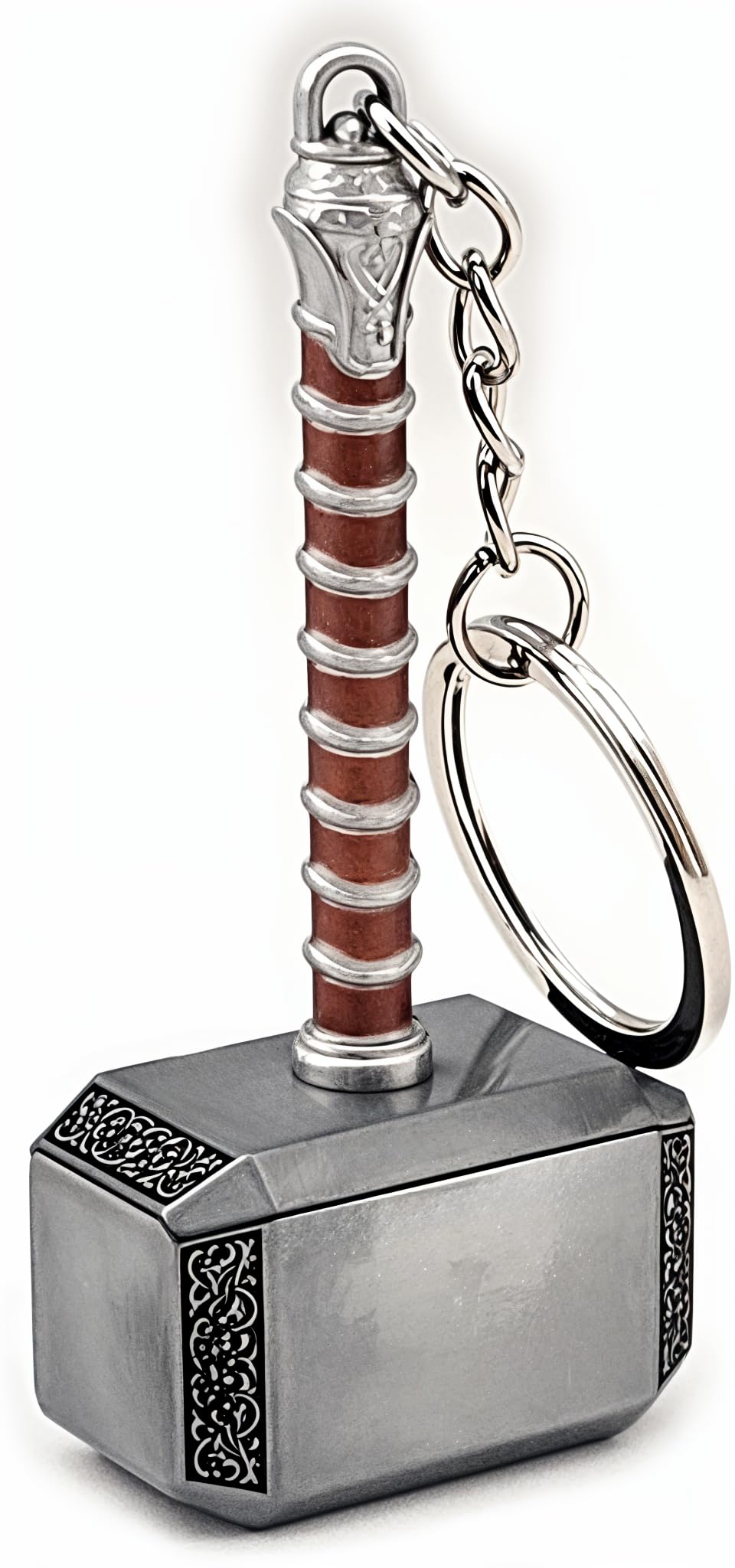 Thor Hammer Marvelous Mjolnir Keyring Fits Perfectly With Your Marvel Universe Charecters and Toys Exclusive Single Piece Solid & Impossible To Snap (Silver & Brown)