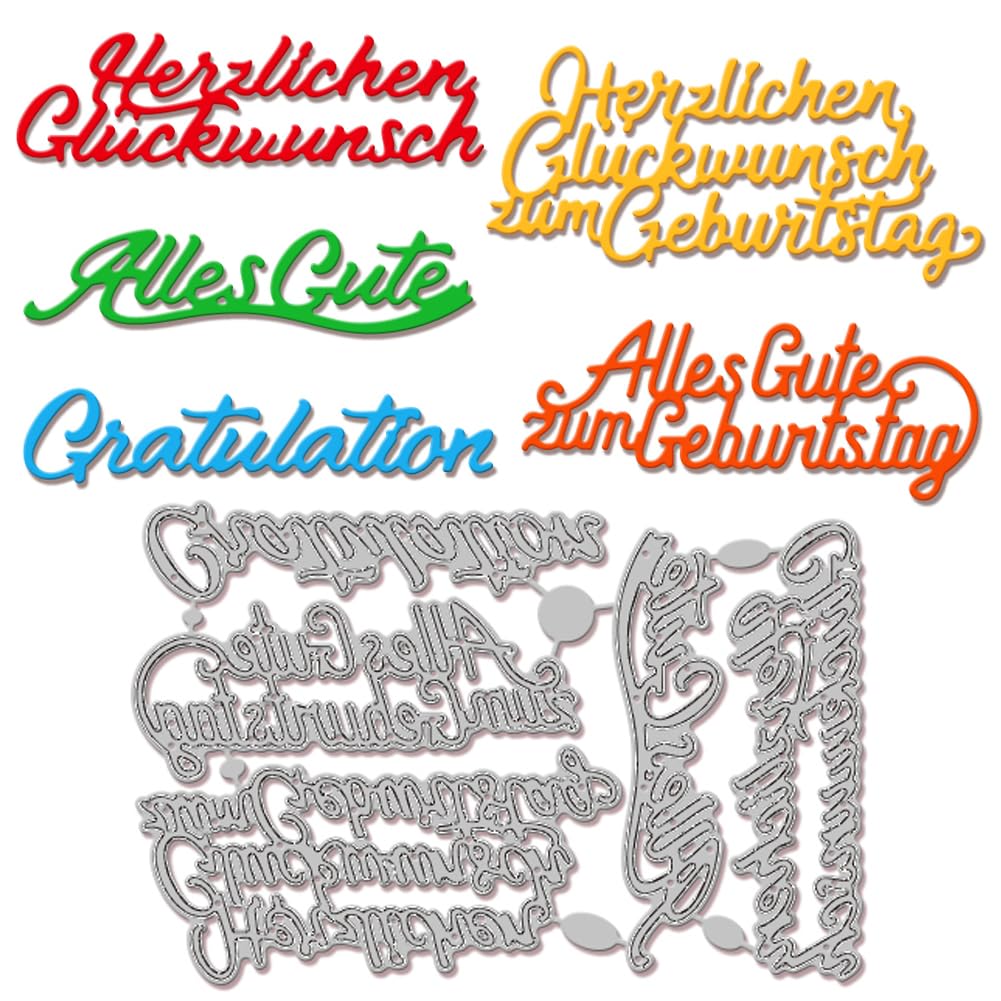 12 Prägeschablonen Für Basteln – Geburtstagsmotive, Aus Kunststoff, Für Karten & Scrapbooking