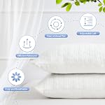 Oreillers rafraîchissants Meoflaw pour dormir taille standard ensemble de 2, oreiller en mousse à mémoire déchiquetée, oreiller standard à loft ajustable pour dormeurs sur le côté et le dos - fermeté moyenne