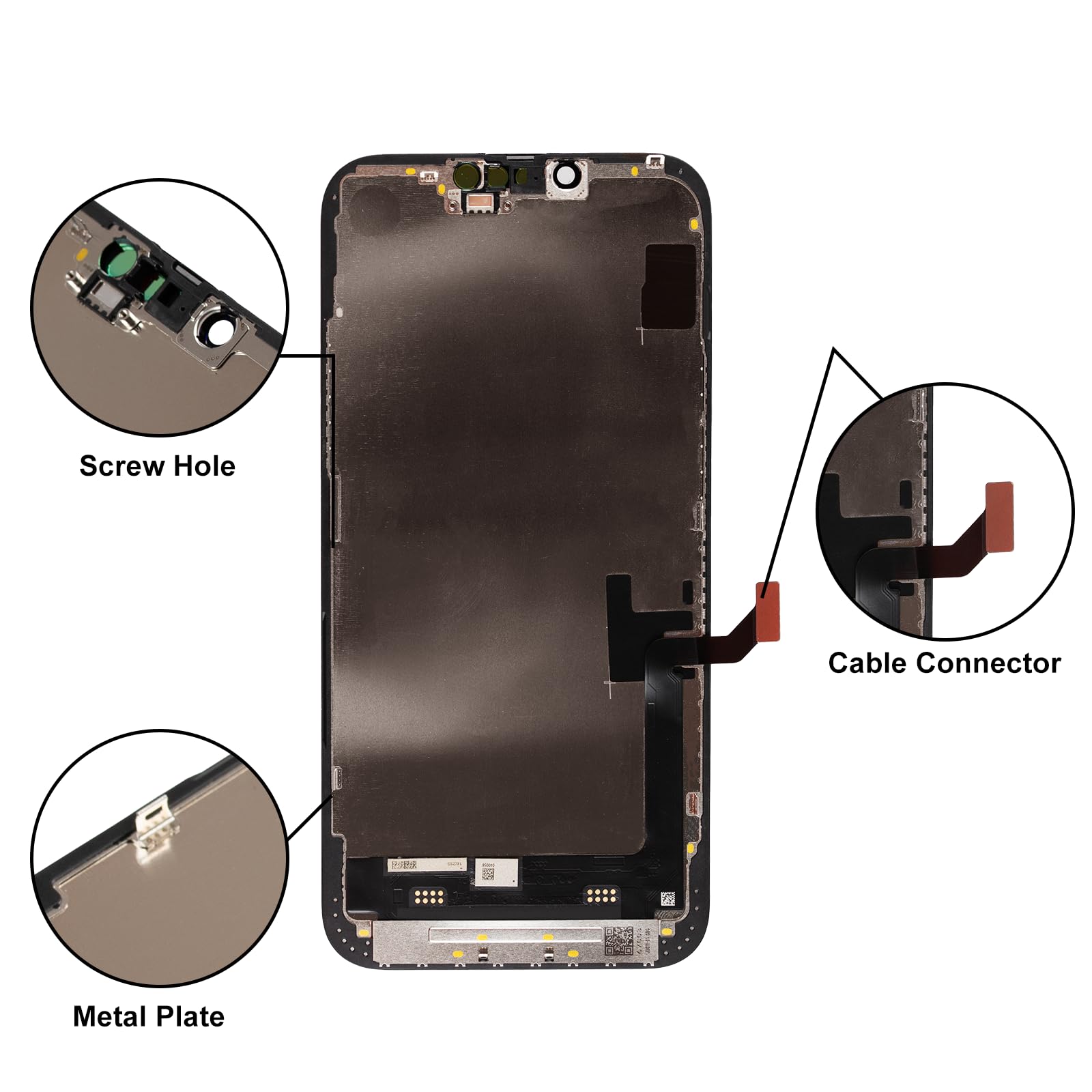 LL TRADER Schermo per iPhone 14, 6.1" FHD Touch Screen di Ricambio per iPhone 14 LCD Digitizer con Strumento di Riparazione U01