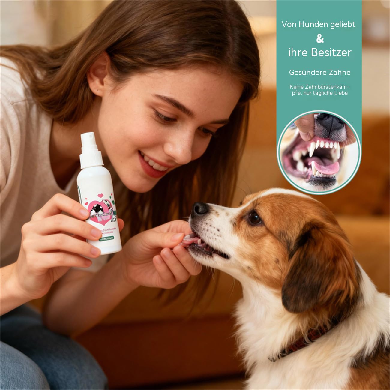 Dentalspray für Hunde – Zahnsteinentferner & Zahnpflege Spray – Gegen Mundgeruch, Plaque & Zahnfleischprobleme