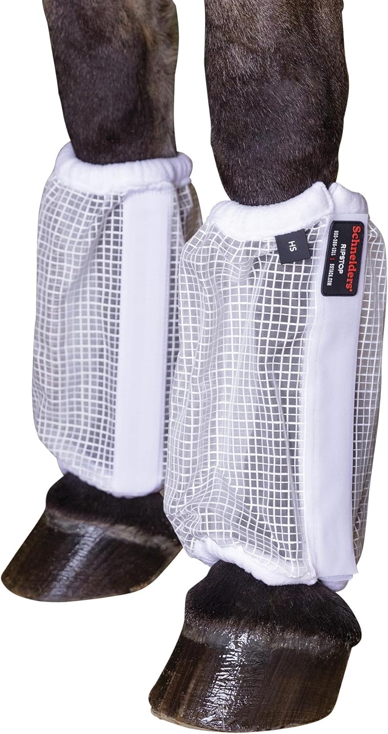 Schneiders Ripstop Mesh II Non-Fitted Horse Fly Boots | 300D Textured Nylon | 40% UV Protection | Maximum Breathability & Comfort for Fly Control | Set of 4