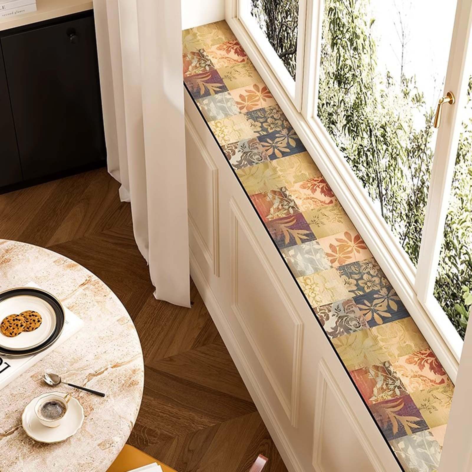 Tapis de cuisine géométrique long pour rebord de fenêtre et balcon