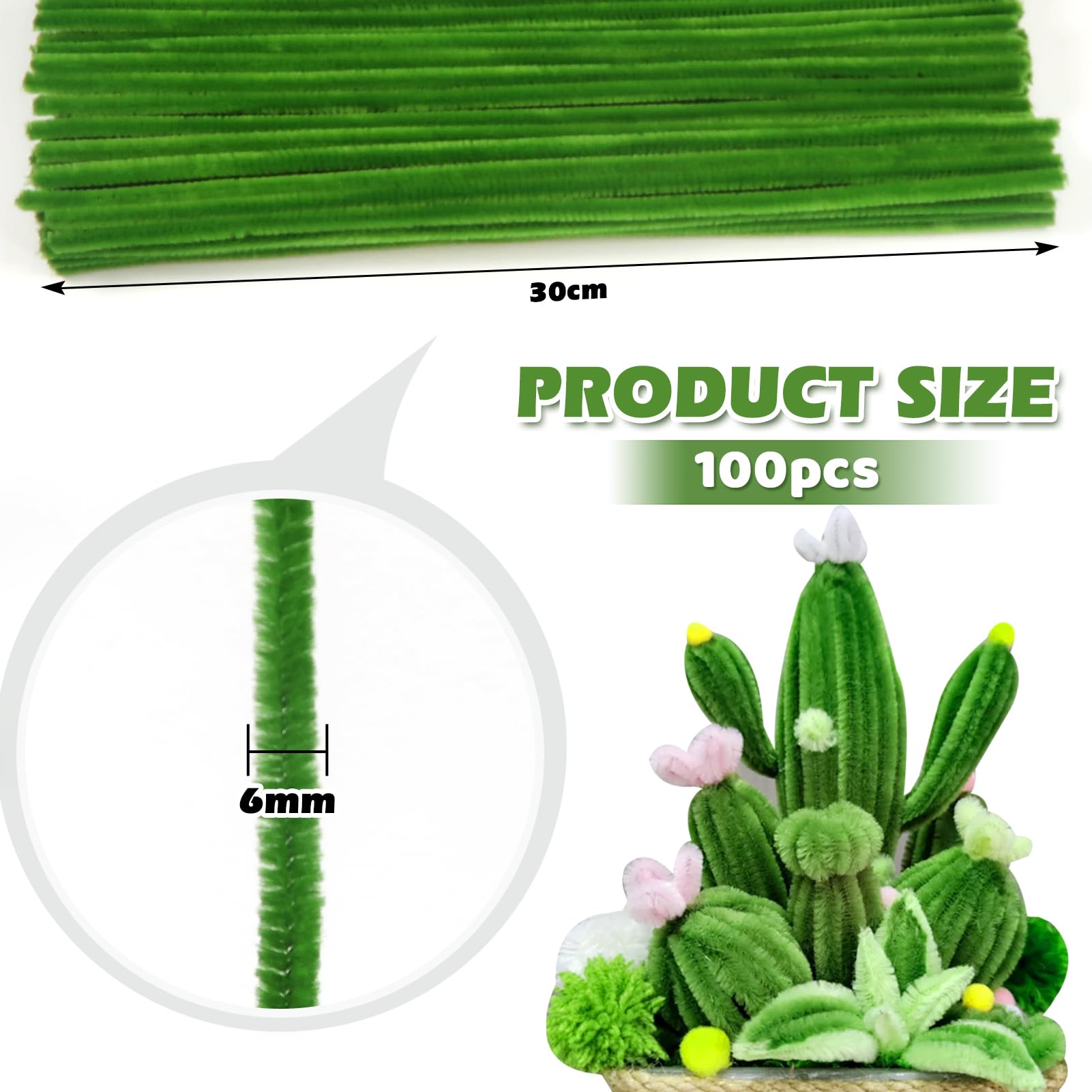 Lot De 100 Cure-pipes Colorés En Chenille, Couleurs Assorties