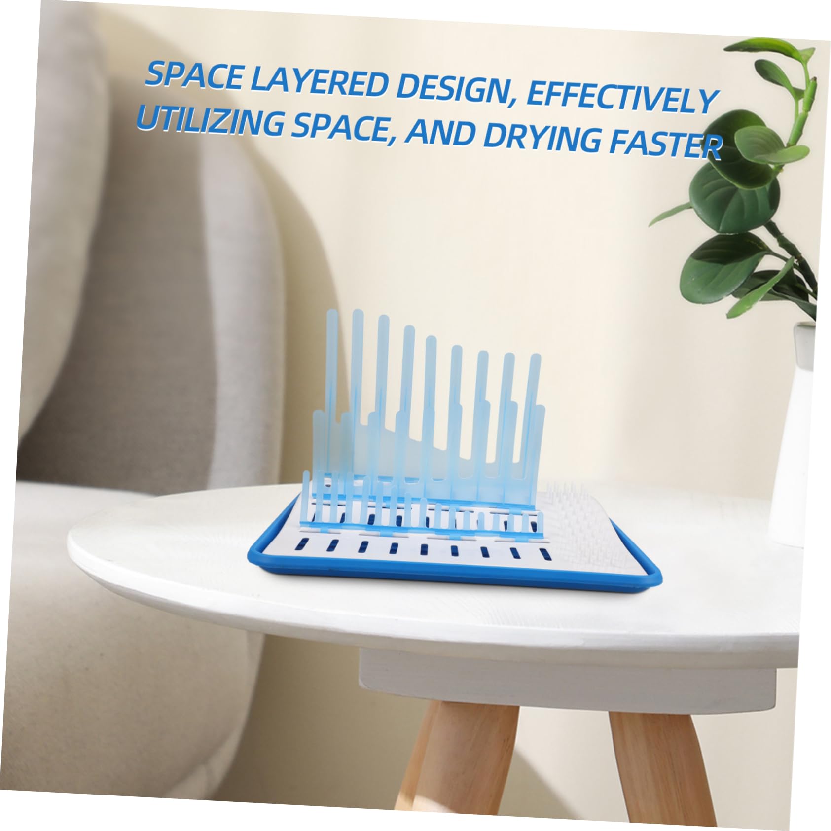 Séchoir à Biberons Portable avec Étagère de Drainage Amovible Support Pratique pour Biberons Tétines et Gobelets pour Usage Intérieur et Extérieur