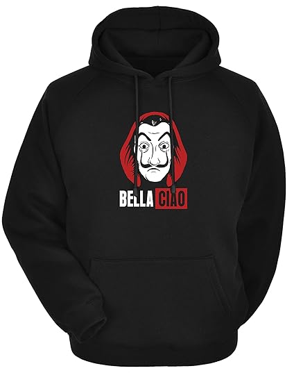 More & More Bellaciao Printed Unisex-Adult Cotton Hoodie | Hoodie for Men and Women