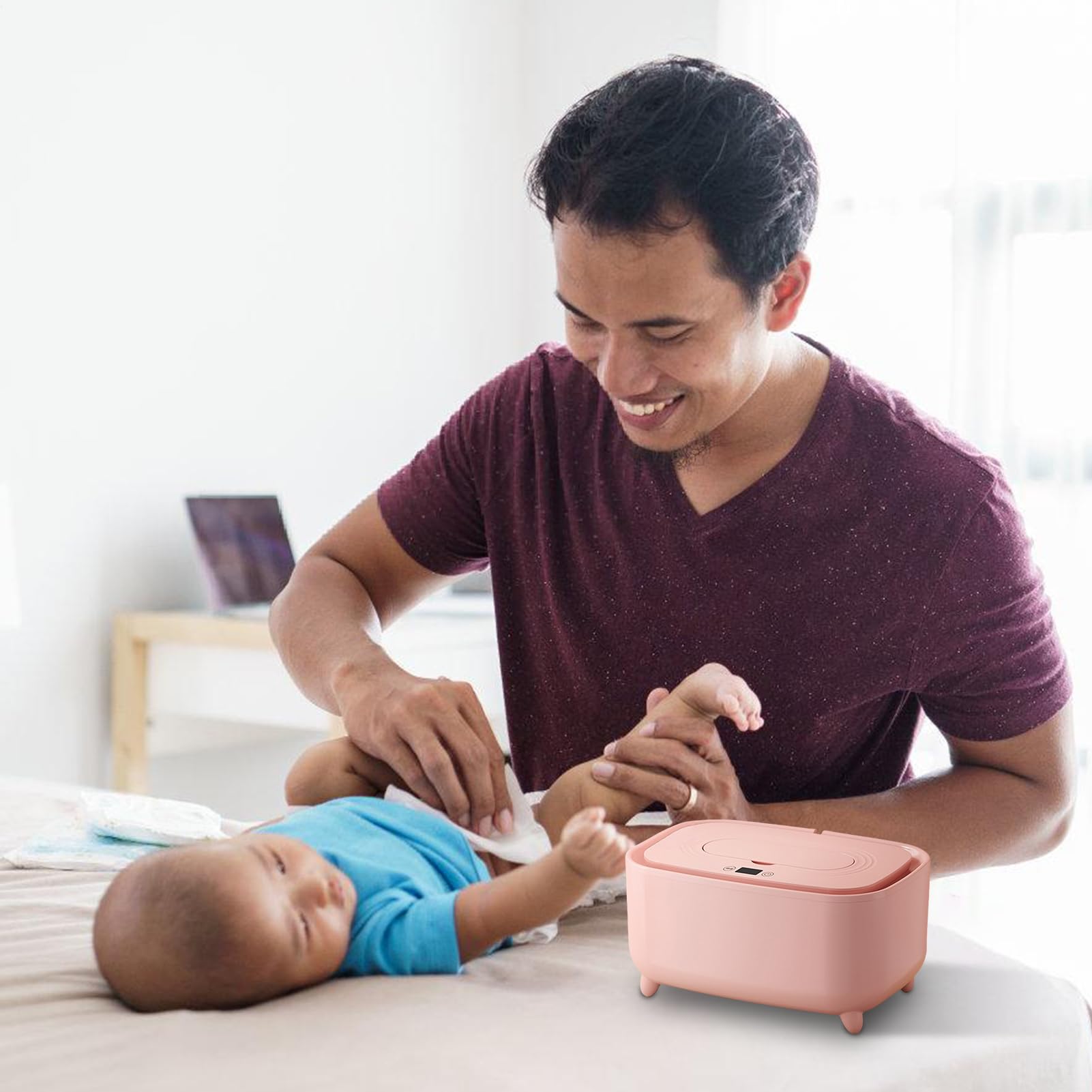 Chauffe-Lingettes Bébé Rechargeable USB pour Couches - Boîte Isolante Chauffage Uniforme