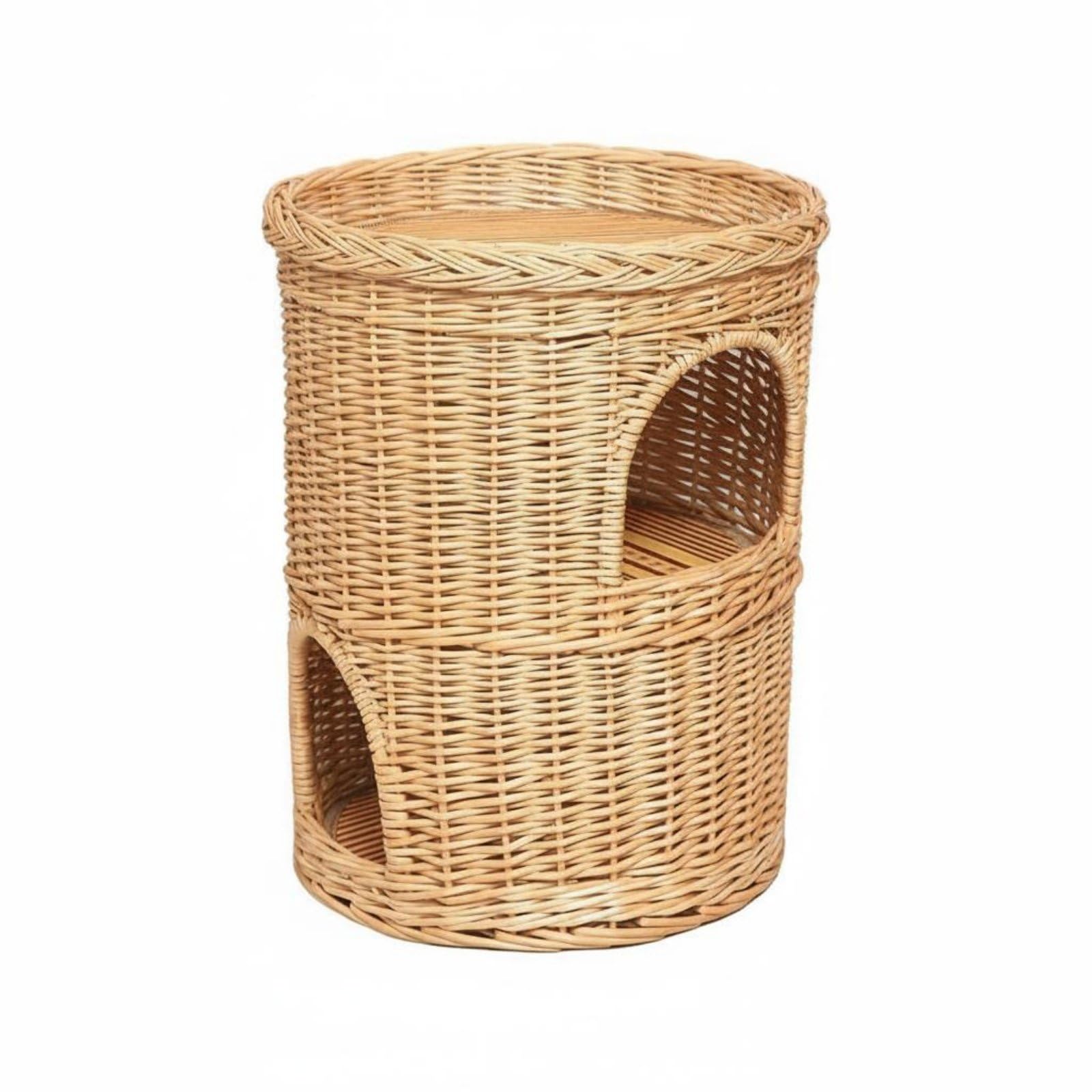 Cuccia per Gatti Doppio Strato Casa per, Naturale, Grande 42x52 Cm con Stuoia Rinfrescante
