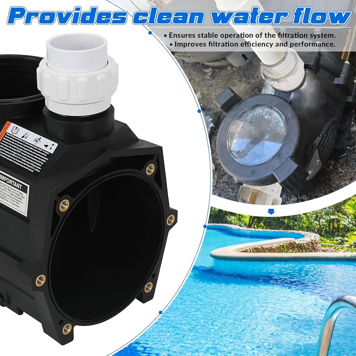 SPX3120AAZ Threaded Style Pump Housing and Strainer with Drain Plugs fit for Hayward Super II 2 Pump SP3000 SP3000X Series, 2 by 2 Inch