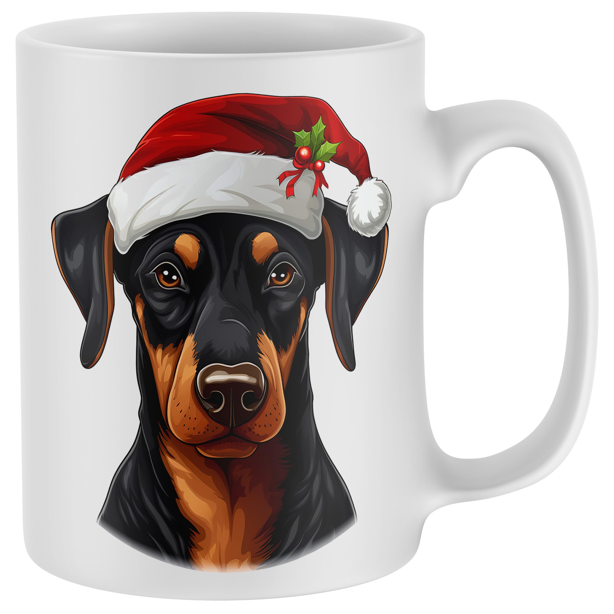 Purple Print House Christmas Doberman Mug Festive Secret Santa Gift Xmas Tea Coffee Cup
