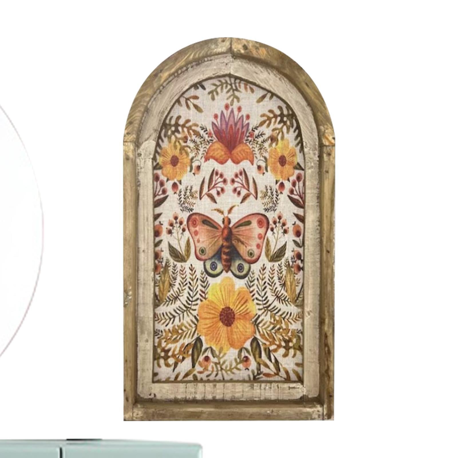 Rianpesn 1 Vintage Mermaid Picture, Wood Frame Flower Pictures, Bohemia And Mermaid Wood Pictures For Living Room Bedroom Window