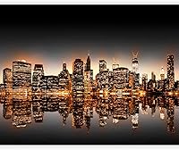 Vista 17 de artgeist Mural de pared Nueva York, 77 x 61 pulgadas, adhesivo autoadhesivo para pared, diseño de foto extraíble, decoración del hogar, paisaje