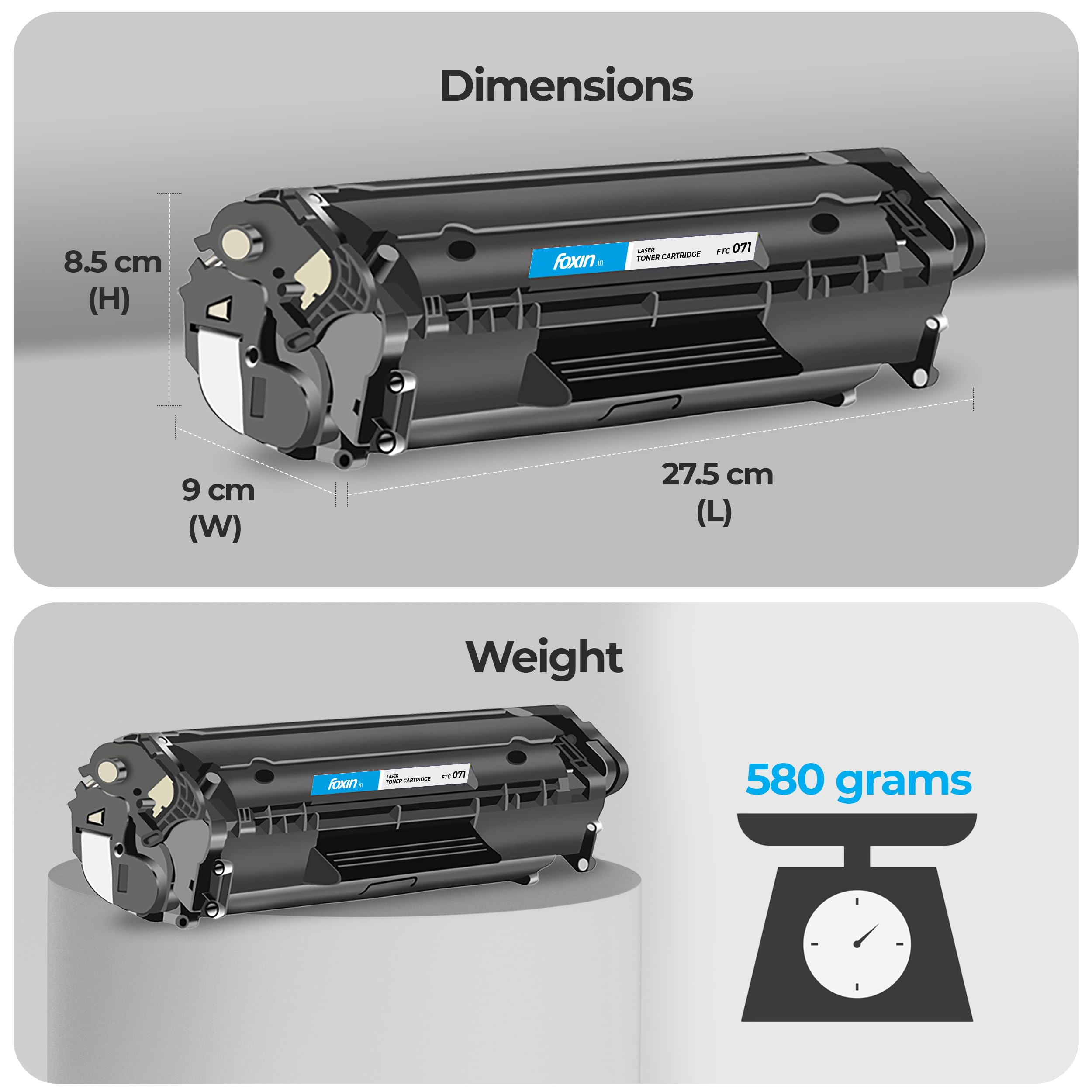 Foxin FTC 071 Toner Cartridge | Compatible with Canon LBP122dw, MF272dw, MF275dw, MF 120 & MF 270 Series | Monochrome Laser Printer Cartridge | High Page Yield - 1200 — Amazon image 6