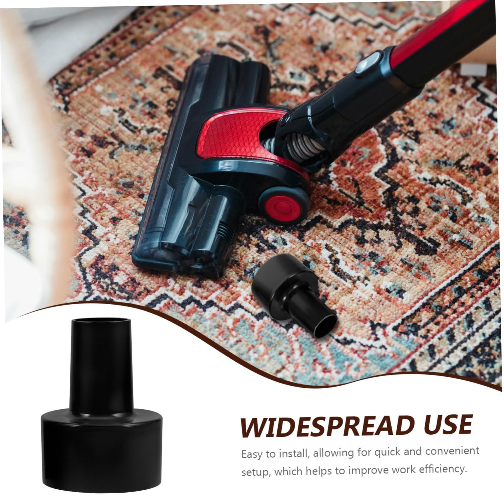 IMIKEYA Adaptateurs pour Tuyau Aspirateur en Pvc Noir, Lot de 2 Pièces Faciles à Installer, Résistants la Déformation, Compatibles Aspirateurs Atelier Humide et Sec