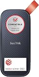 SANDISK Portable SSD 1TB (Read speeds up to 800 MB/s, USB 3.2 Gen 2, USB-C, NVMe Solid State Performance, Updated firmware, fastening loop made of durable rubber) Black - 1