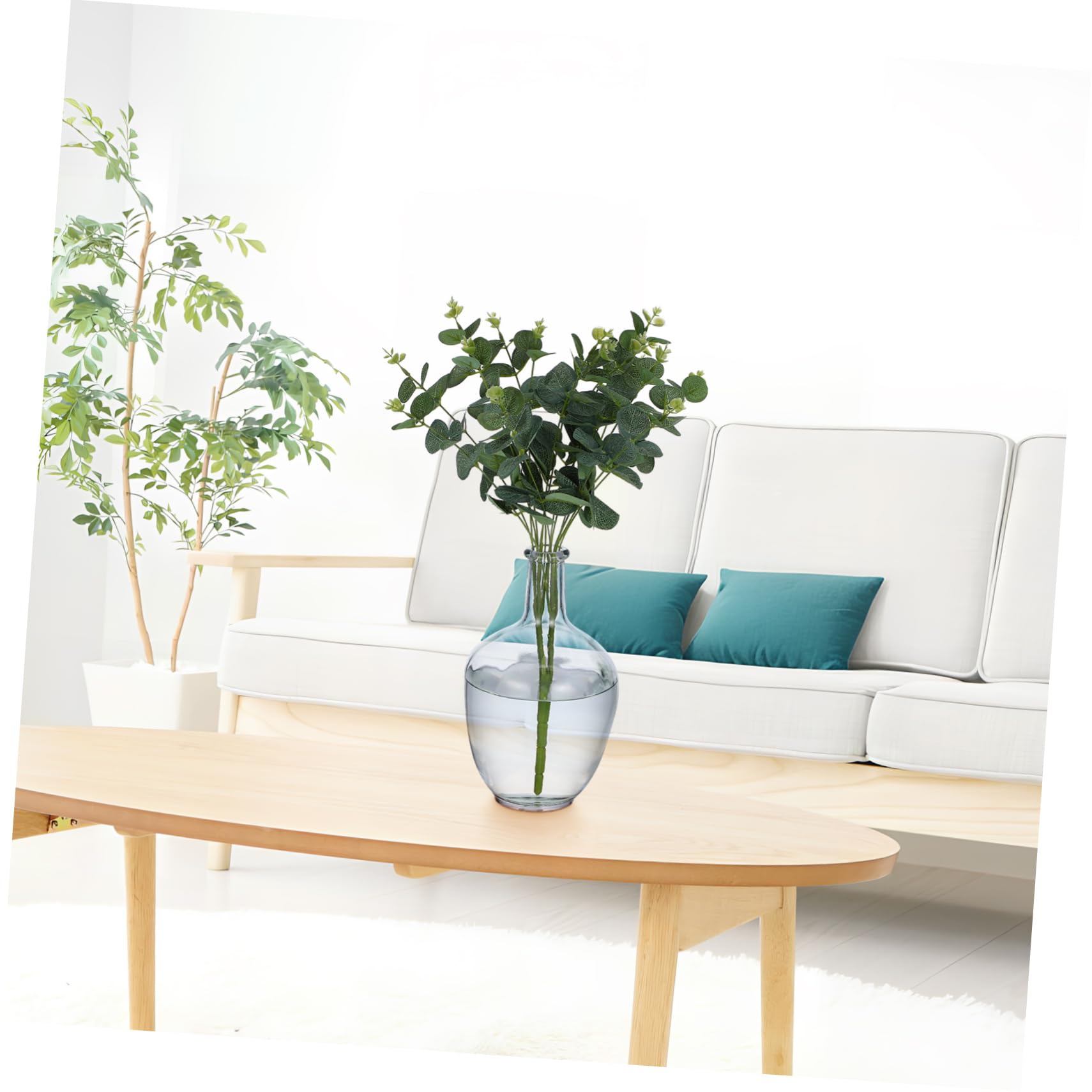 Jarrón de Decorativo con Cuello Estrecho para Arreglos Base Estable para Bodas y Decoración del Jarrón Transparente para de Mesa