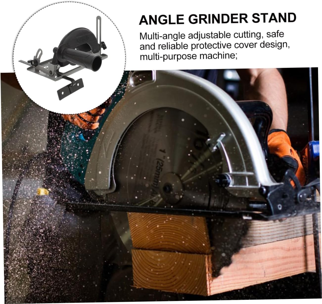1set Angle Grinder Conversion Stand Cutting Base Sturdy Bracket and Protective Cover for Multi-angle Cutting and Slotting Tasks