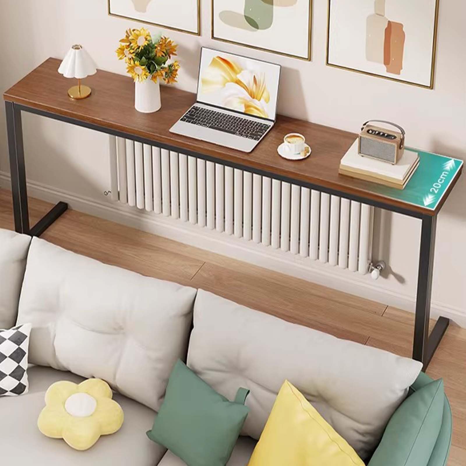 Cubre Radiadores Modernos Balda Radiador sin Taladrar Decorativo Superficie Ocupada 0,2m² Estante Radiador para el Hogar, Salón, Dormitorio, Oficina(Natural,100x20x80cm)