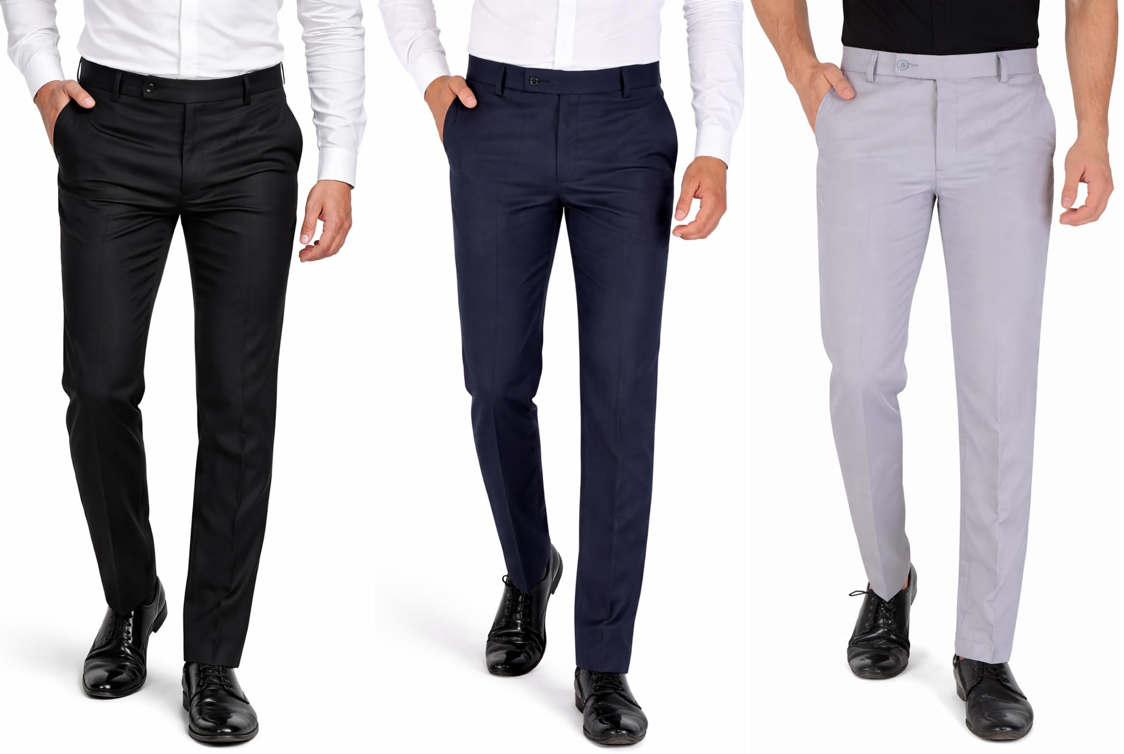 s p zone SP Zone Formal Pant for Men - Slim Fit Formal Trouser for Gents/Boys - Bottom Wear for Man - Party, Daily Use, Wedding, Interview, Office Wear Uniform - Combo Pack of 3-picture-21