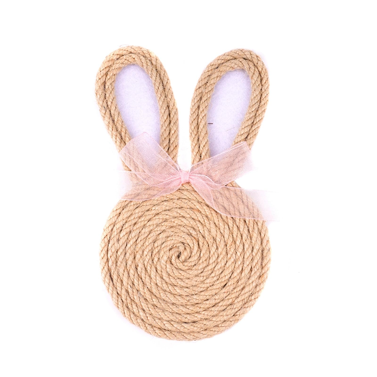 Qisuw Shape Woven Coasters Protective Table Mats Spring Party Easter Supplies Rabbits Shape Drink Coasters