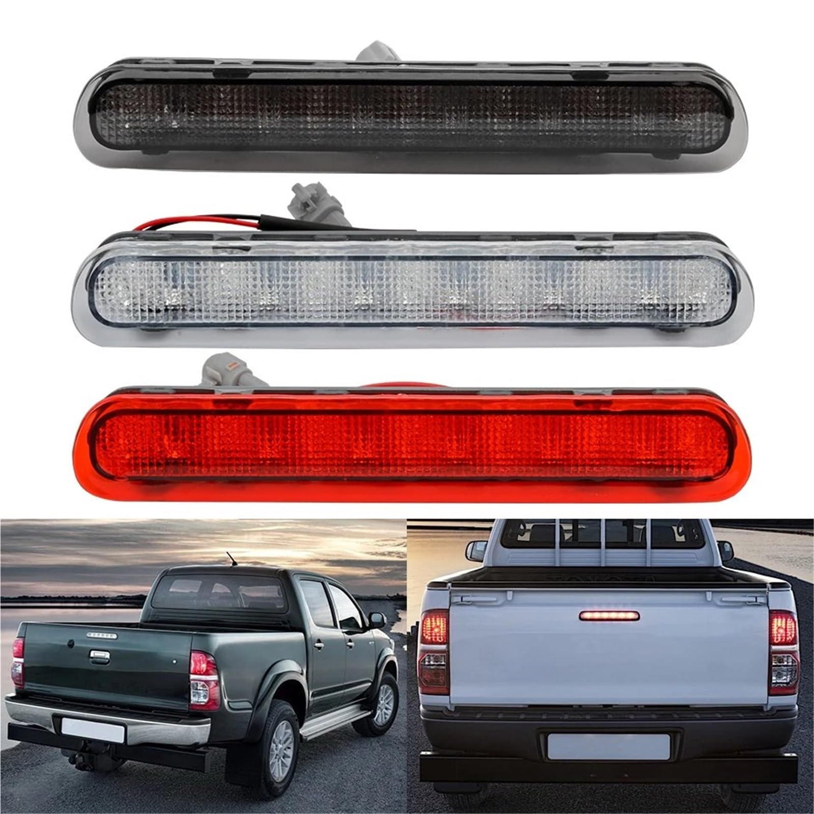 Terza Luce Stop Auto Luce Freno Supplementare Per Toyota Per HILUX Per Vigo 2005-2009 2010 2011 2012 2013 2014 Alta Montata Terza Lampada Arresto Luci Terzo Stop(Bianco)