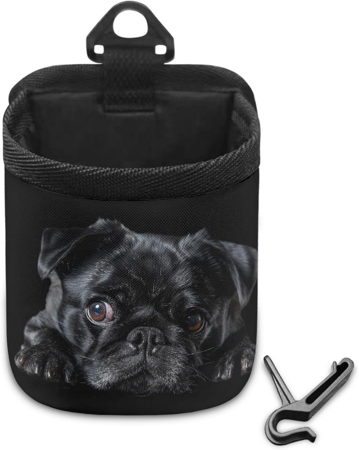 CLOHOMIN Pug Car Vent Organizer for Car Truck Van Black Auto Air Vent Storage Pocket with Hook Hanging Air Vent Cell Storage Bag Phone Coin Holder Pouch