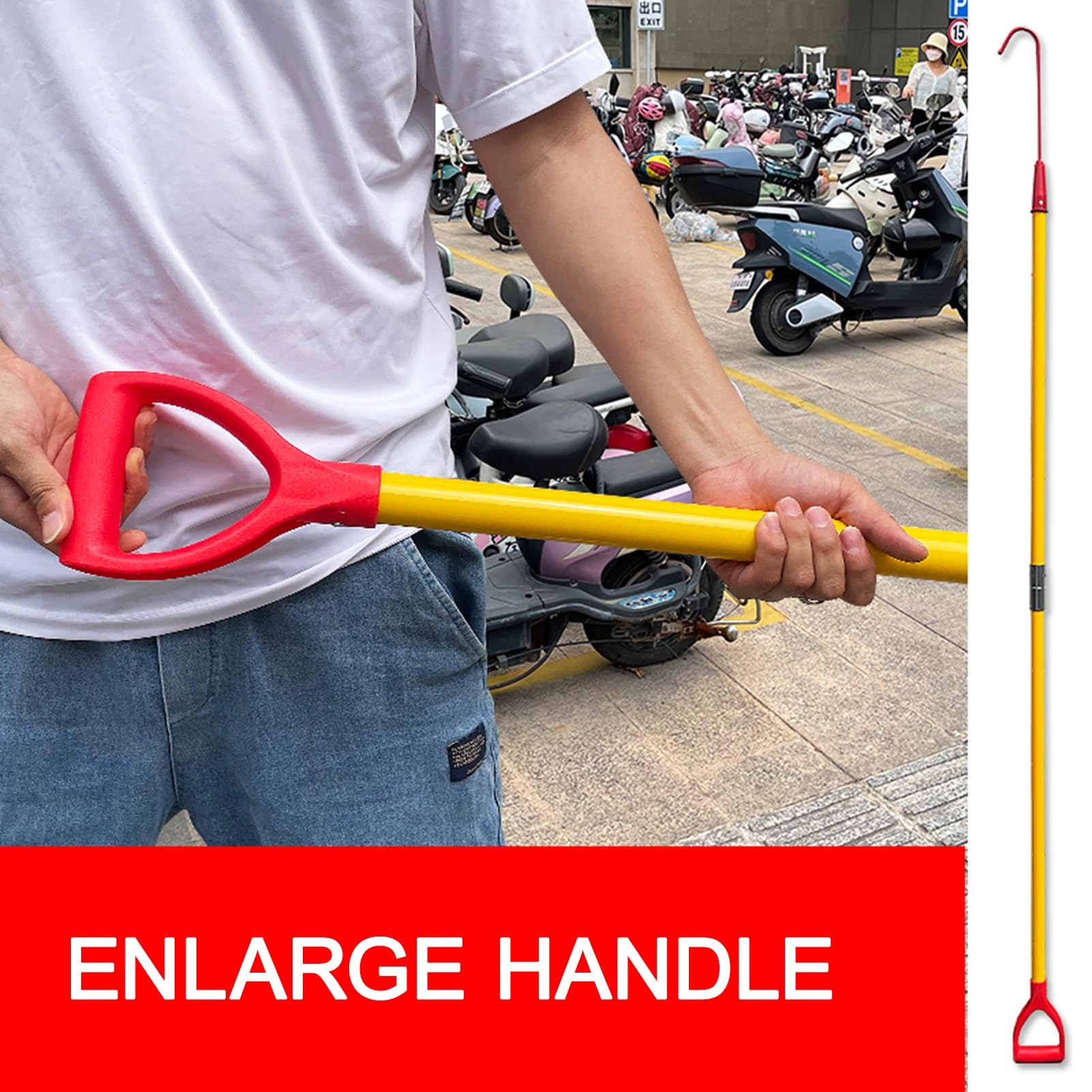 Gancho De Rescate De Seguridad Eléctrica, Gancho de rescate aislado de alto voltaje con mango antideslizante, para seguridad de electricistas de bomberos en fábrica/hogar(3m/9.84ft)