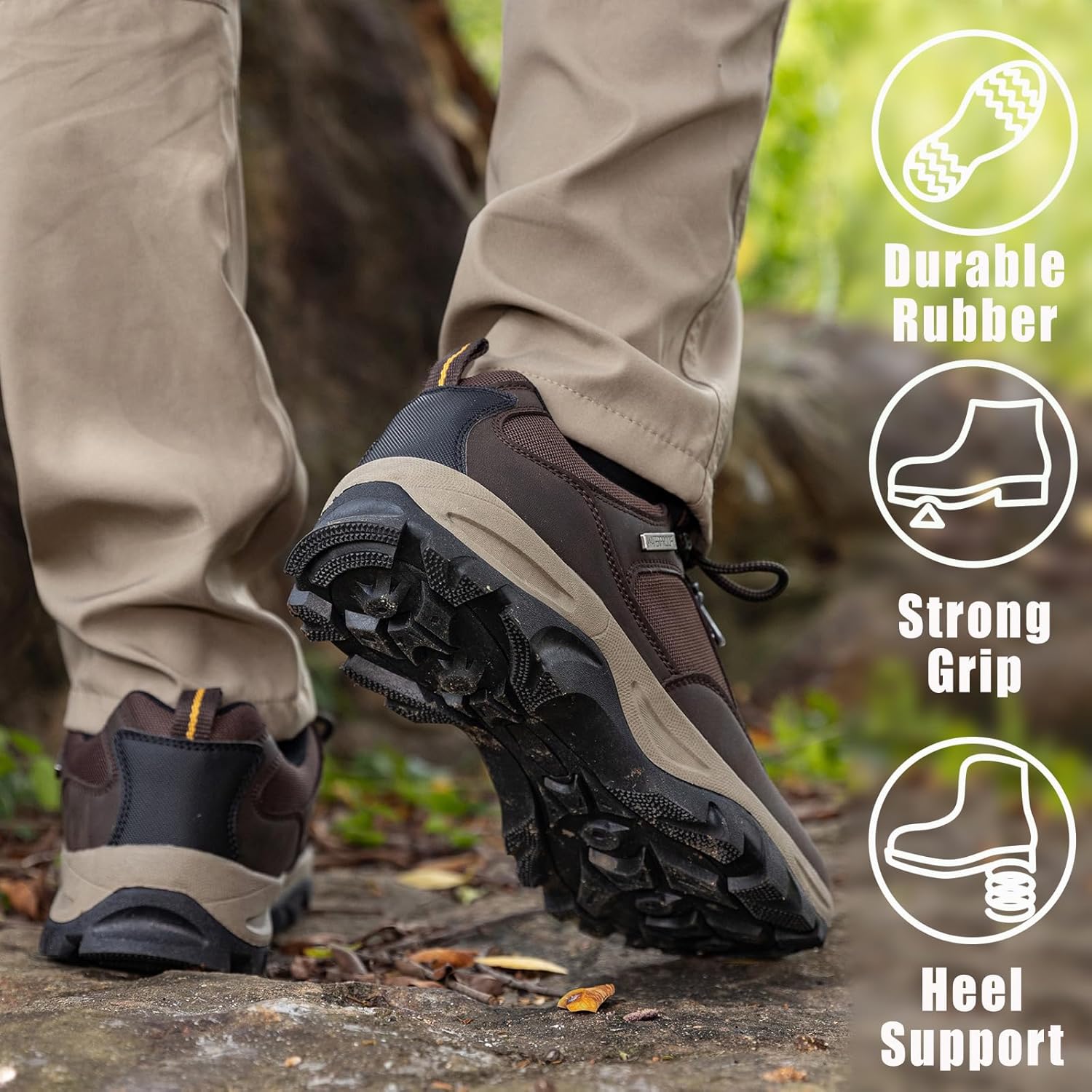 CC-Los Sneaker Herren Bequem Leichte Wanderschuhe Atmungsaktive Trekkingschuhe Braun 40 - Image 5