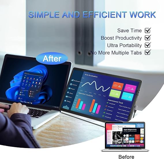 farfi Laptop Screen Extender - 360 Rotatable Portable Monitor