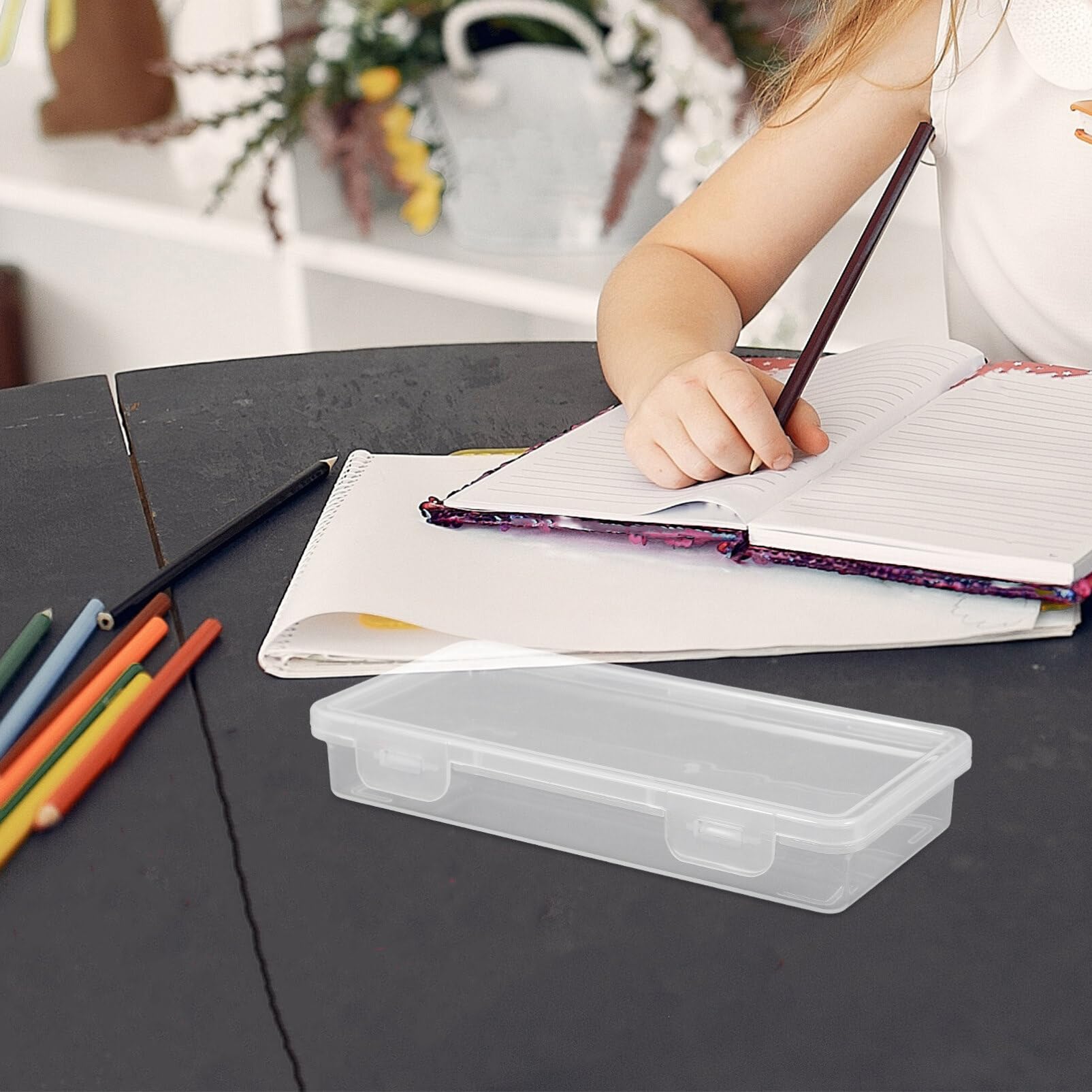 SHINEOFI 6pezzi Scatola Portamatite in Plastica Astuccio per Penne Leggero Organizzatore di Matite da Disegno per Scuola e Ufficio Contenitore per Cancelleria