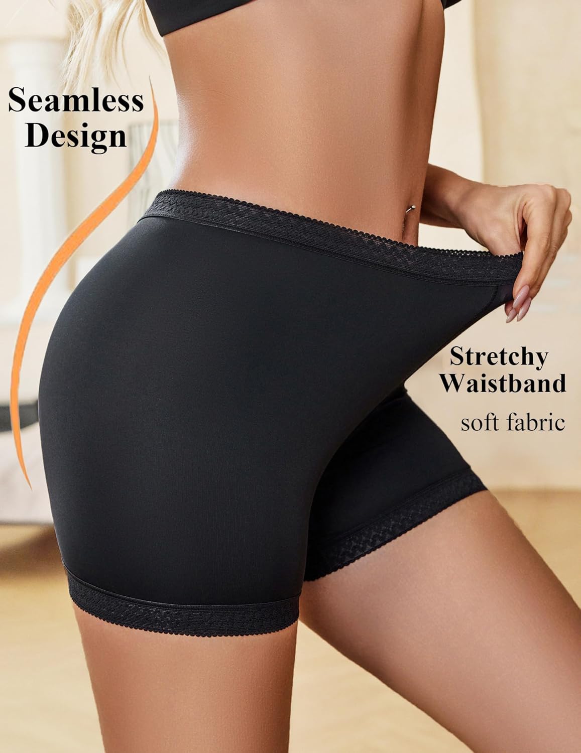 Avidlove Women's Slip Shorts for Under Dresses Seamless Under Shorts Smooth Shaping Boyshorts Panties Anti Chafing Underwear 2 Packs - Image 5