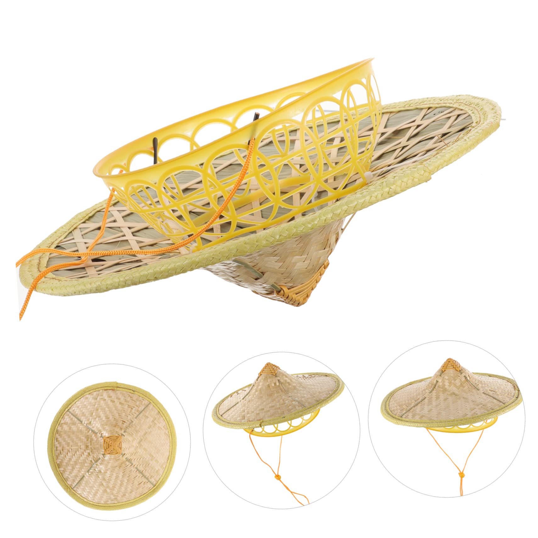 Holibanna sombrero caballeresco sombrero de mago sombrero de sombrero de copa tapa gorro sol sombrero sol sombrero japonés para hombre sombrero cónico japonés tejido de bambú rojo