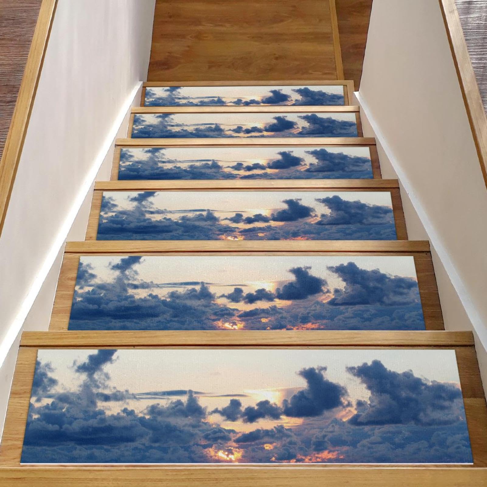 Tapis d'escalier antidérapants chien et enfant pour marche bois