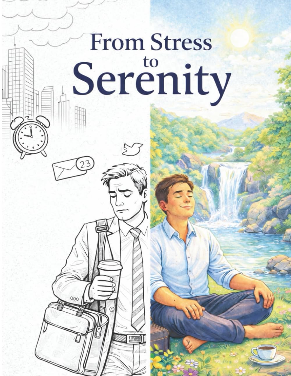 From Stress to Serenity: An Adult Coloring Book for Anxiety Relief, Mindfulness & Mental Clarity: Bold & Easy Nature-Inspired Designs for Burnout Recovery, Emotional Balance & Inner Peace