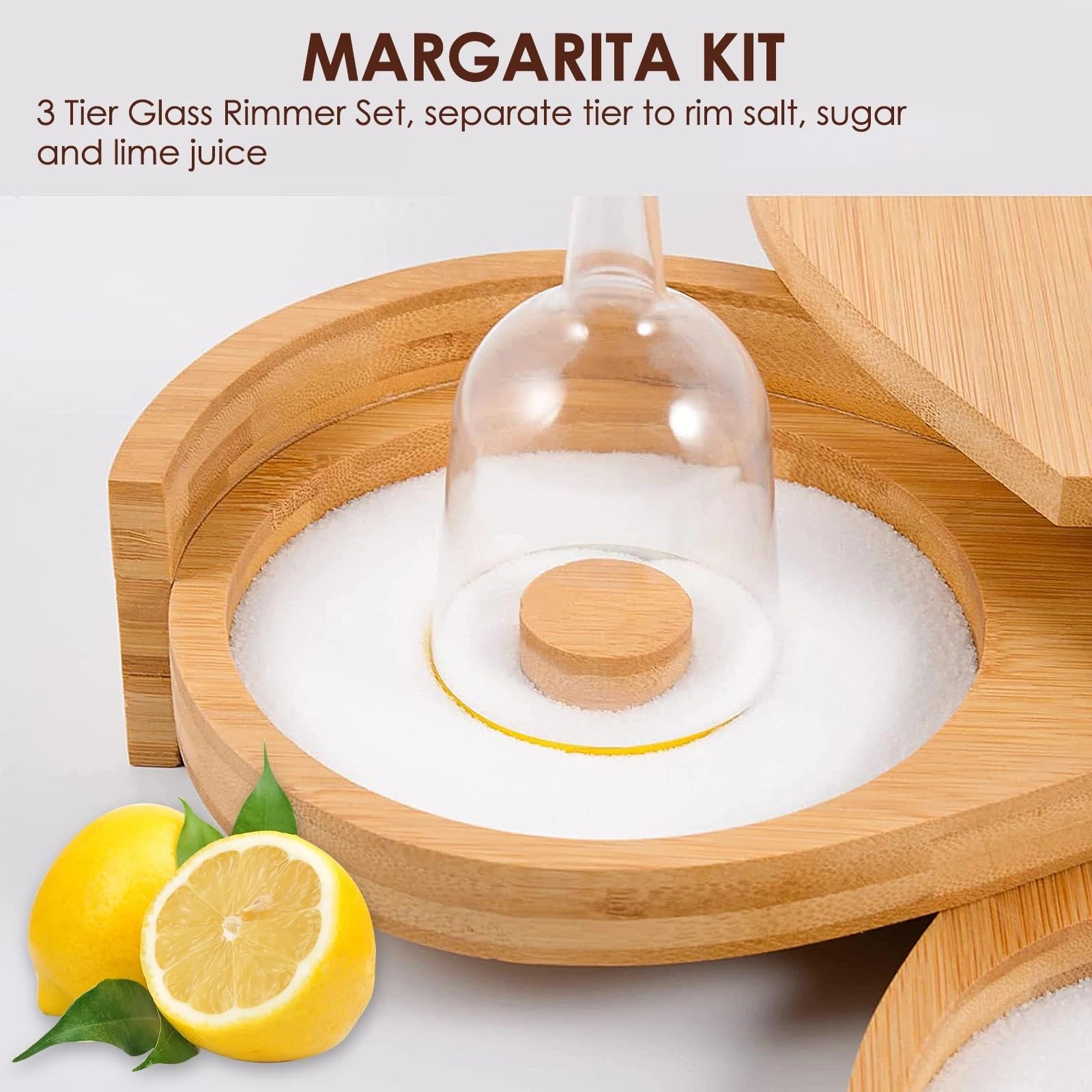 Sel à Margarita 3 Niveaux, Pliable et Portable, avec récipient Sucre épices. Accessoires de Barman pour FêTes Bar