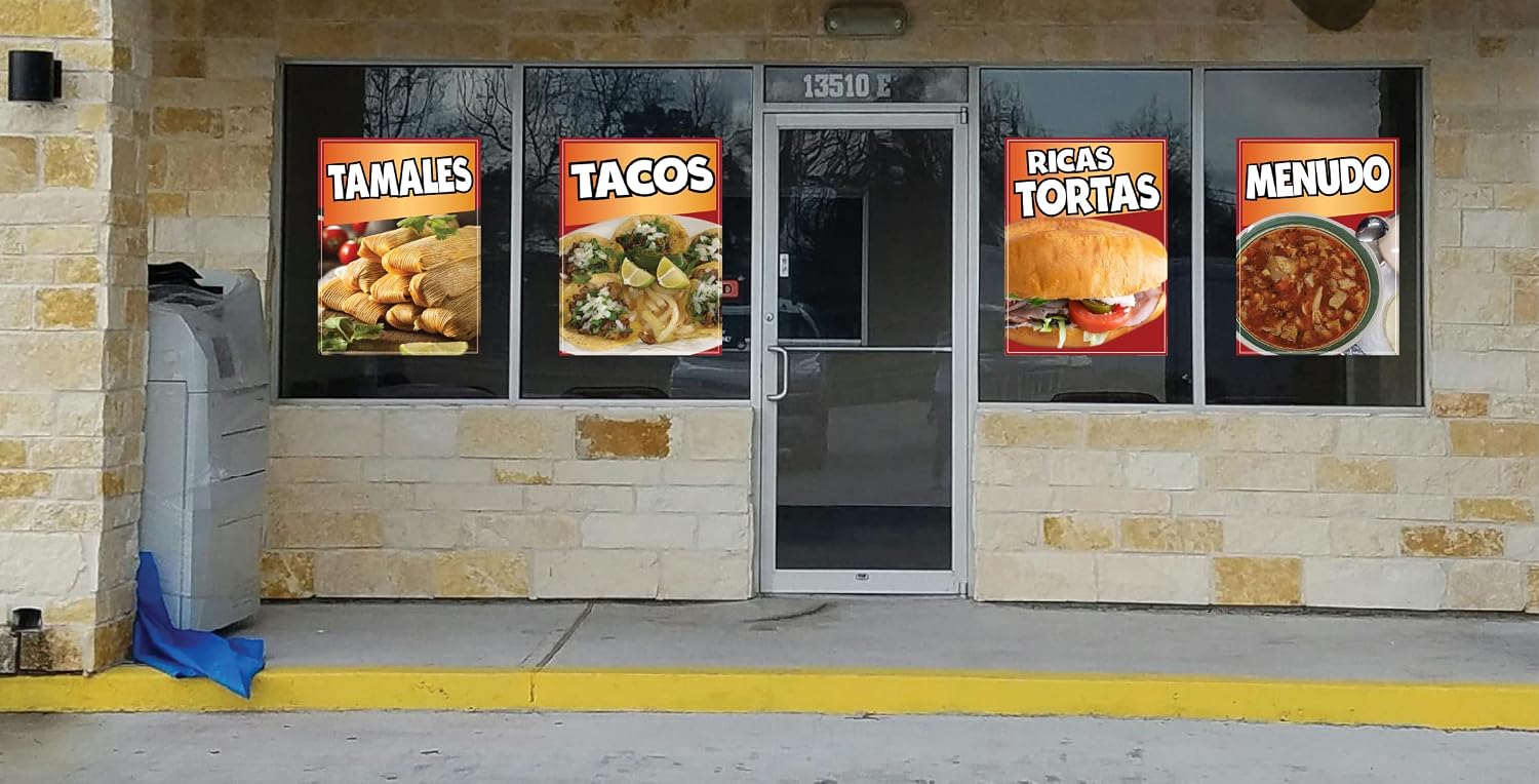 Ricas Tortas Decal Window Sticker Mexican Food Truck Concession Vinyl Restaurant Sandwiches Mexican Cuisine Bolillo Mexican Bread (36" x 24")
