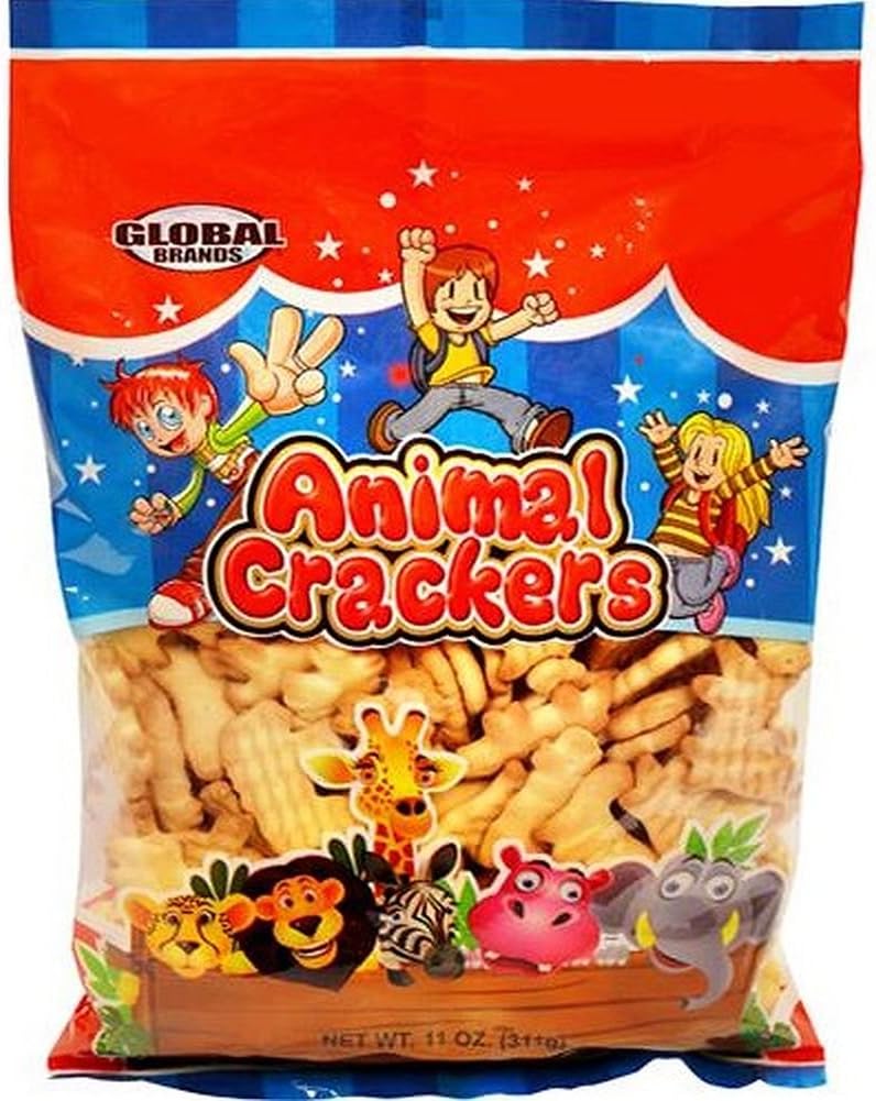 Global Brands Animal Crackers, 1.0 Oz Bags (Pack of 8 Bags)