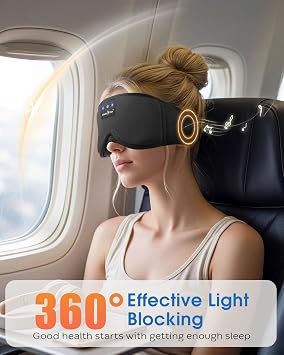 MUSICOZY Sleep Mask Headphones 100% Blackout 3D Sleep Headphones