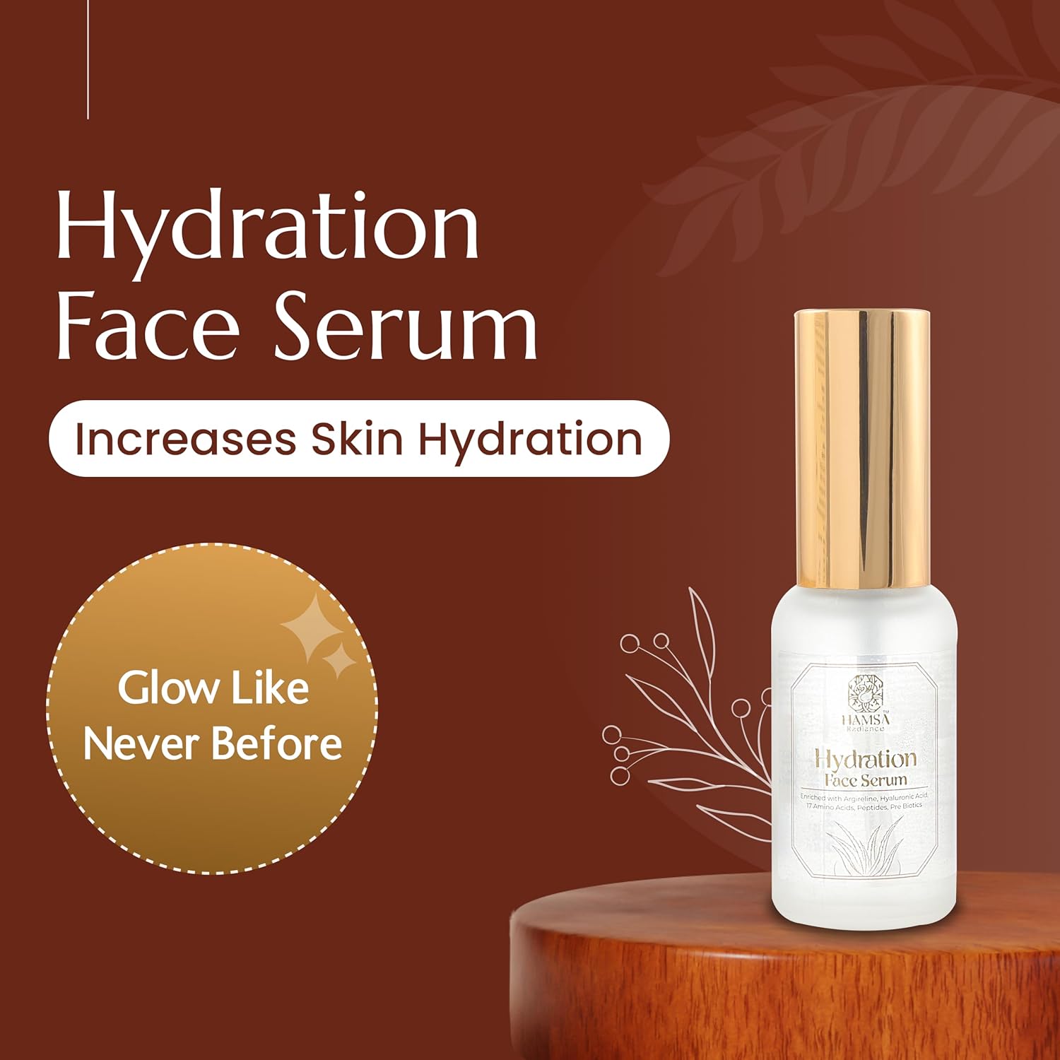 Diwali Sale Hamsa Radiance Hydration Face Serum(30 Ml) Enriched With Argireline, Hyaluronic Acid, 17 Amino Acids, Peptides, Pre Biotics | For Men &Amp; Women