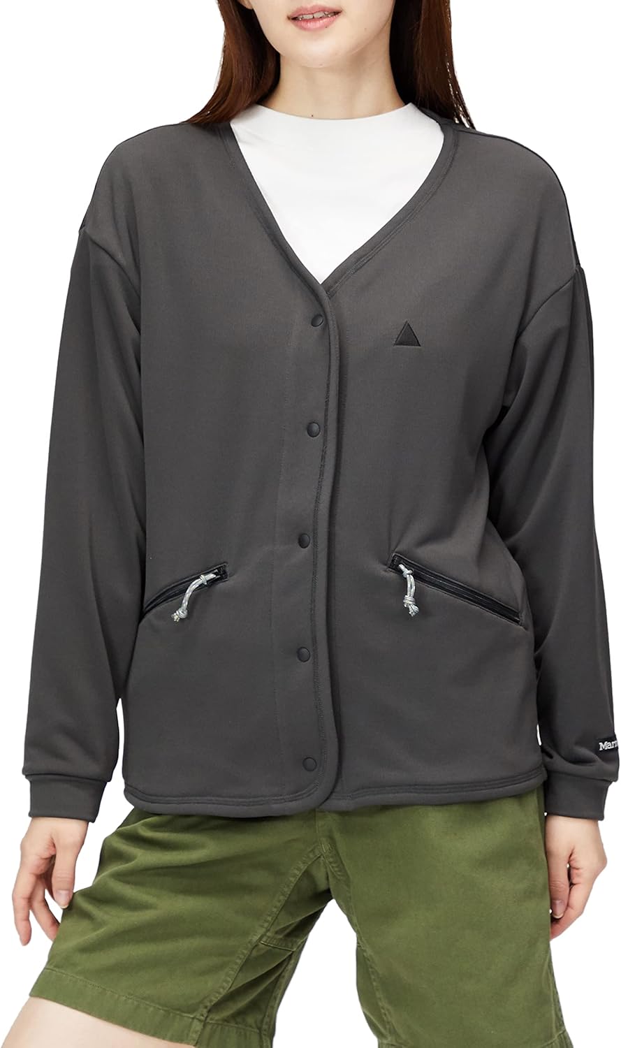 [マーモット] Ｖネックカーディガン 四角友里コラボレーション/保温