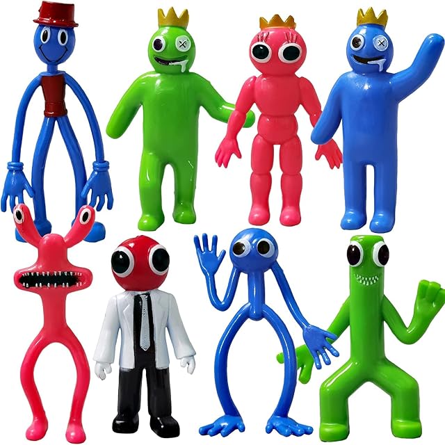 COGNOO Rainbow Friends Figure 8pcs,PVC Popular Game Cartoon Characters Statue Collectibles Model Figure Ornaments 3.5-4.5 inches for for Halloween and Game fans
