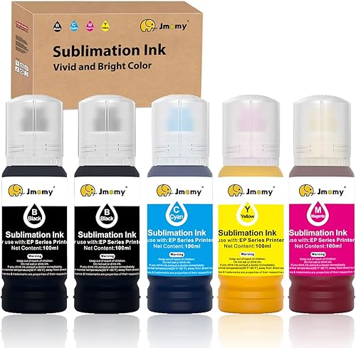 Jmomy Tinta de sublimación sin jeringa de llenado automático de 16.9 fl oz para ET-2800 ET-2803 ET-2850-ET-2720 ET-2760 ET-3760 ET-4800