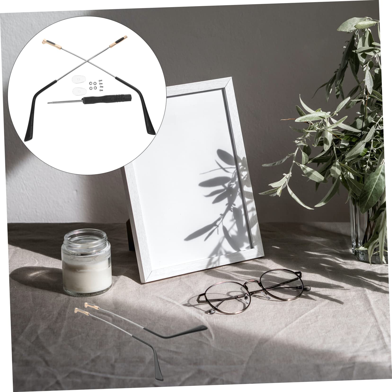 Beavorty 1 Pair Glasses Accessories Glasses Temple Eyeglass End Tips Glasses Repair Accessories Eyeglass Replacement Kit Sun Glasses Replacement Glasses Arm Legs Metal Alien Vintage