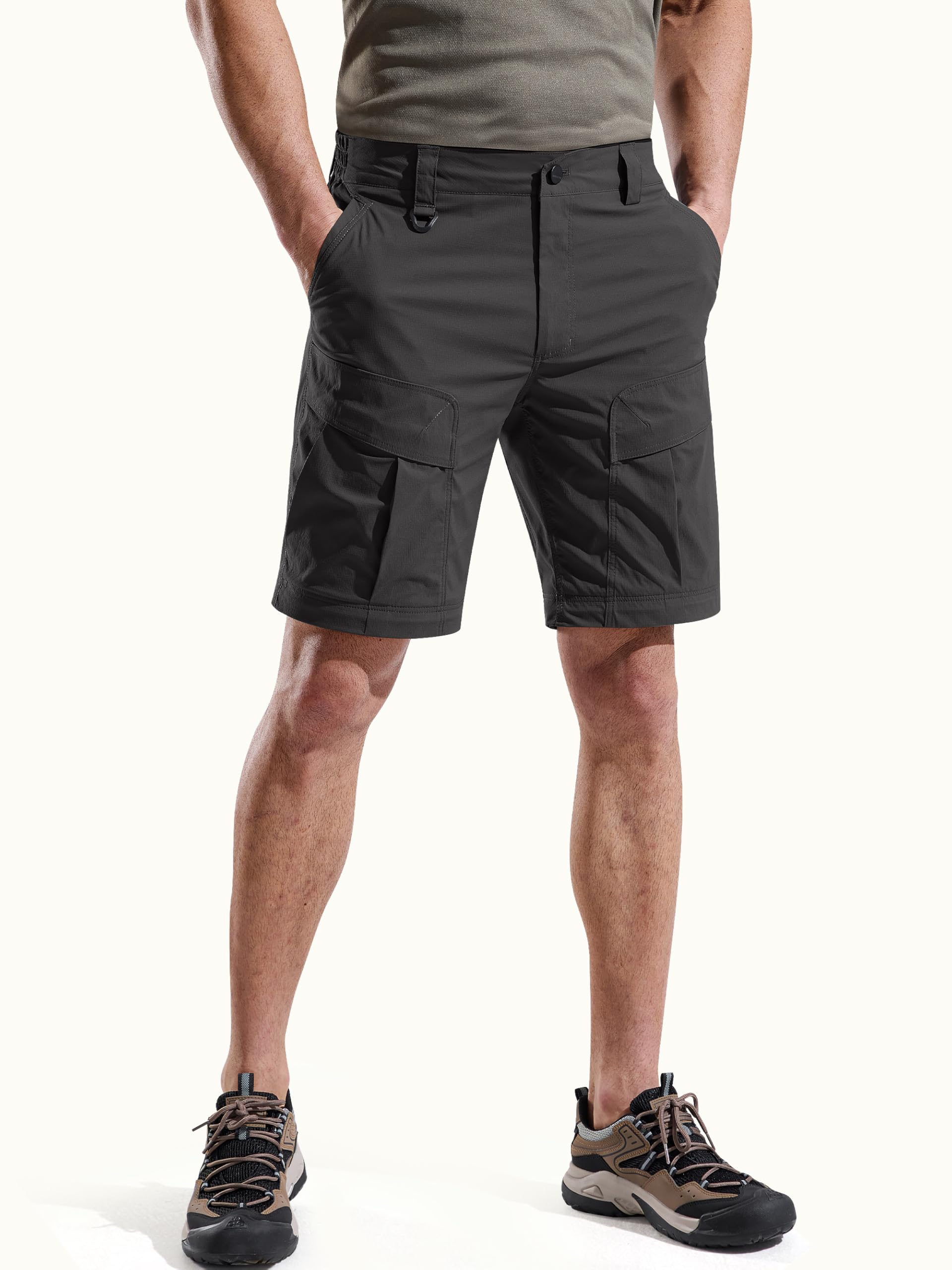 FREE SOLDIER Pantalon de Randonnée Convertible Homme Imperméable Séchage Rapide Zip-Off Cargo Pêche