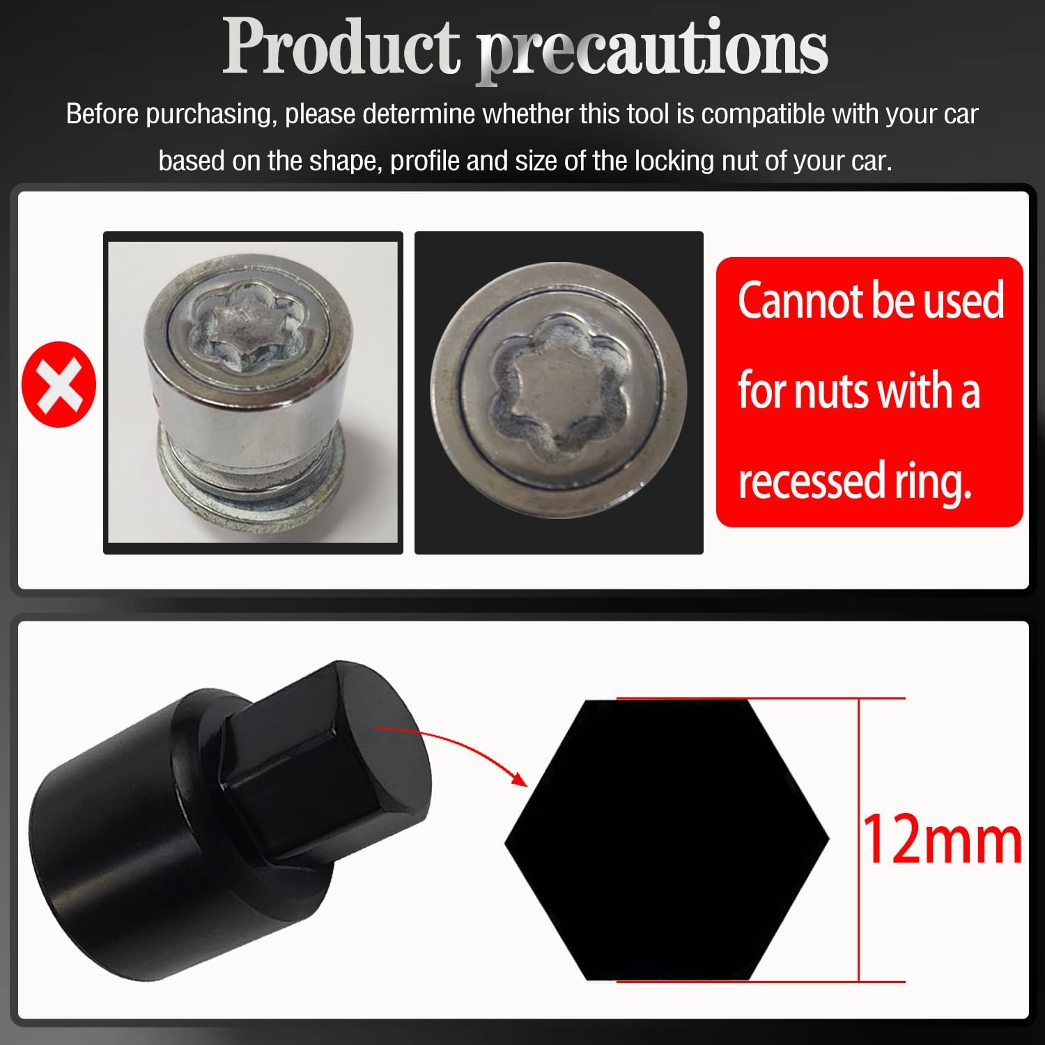 11PCS Wheel Locking Nut Key Kit Compatible with Toyota Models, Lexus, Tacoma, Wheel Lock Nut Socket Adapter Set, Anti-Theft Lug Nut Removal Tool, Anti-Theft Screw Remover