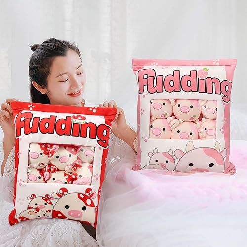 Miniatura 6 de Almohada de felpa de vaca, animales de peluche de vaca, mini muñeca de vaca, almohada decorativa de vaca regalo para niñas, adolescentes, decoración