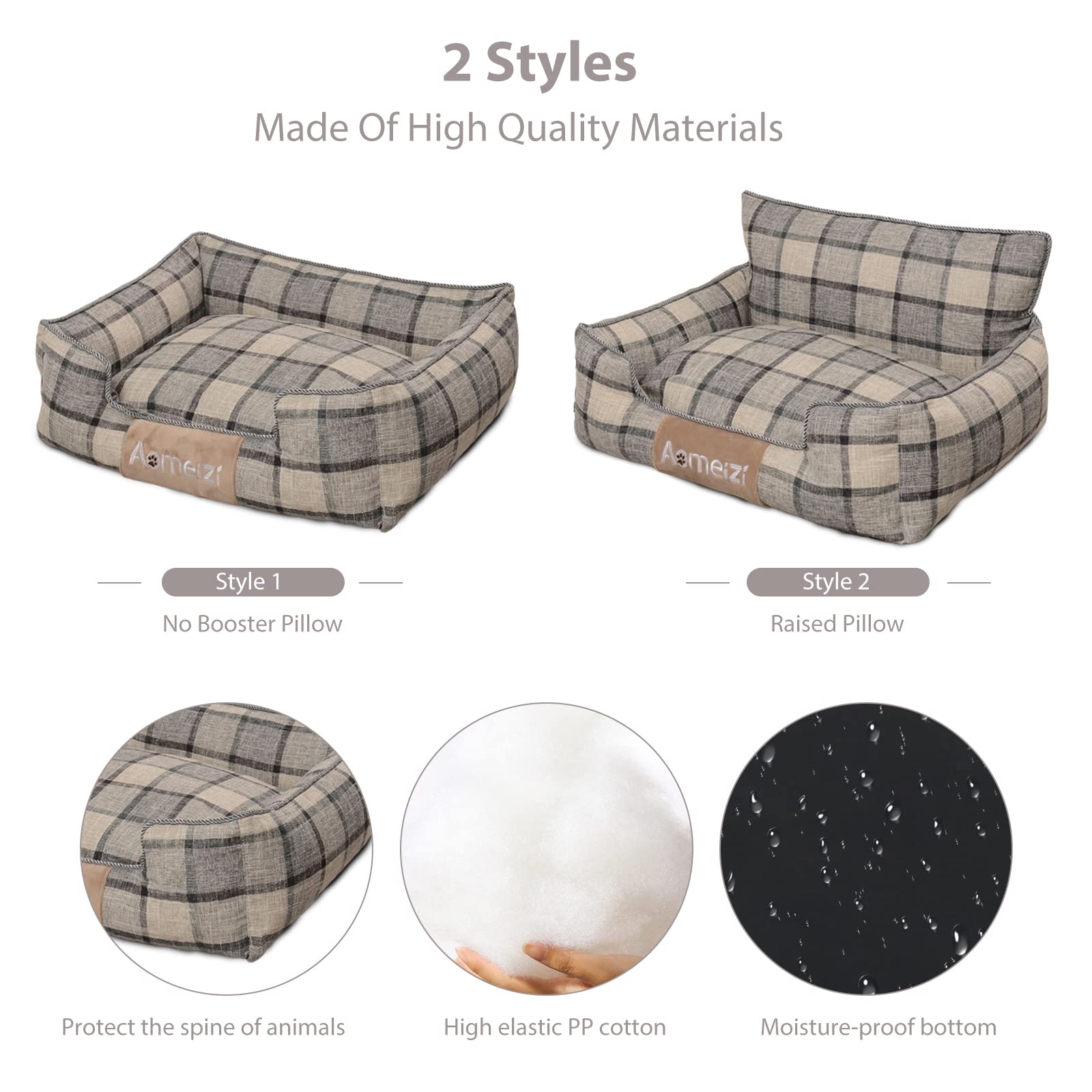 PETCUTE Camas para Perros,Cojín Antideslizante para Perros,Lavable Cama para Perros Medianos y Pequeños,Cama para Mascotas con Funda Desenfundable y Lavable,Cama Perro Invierno